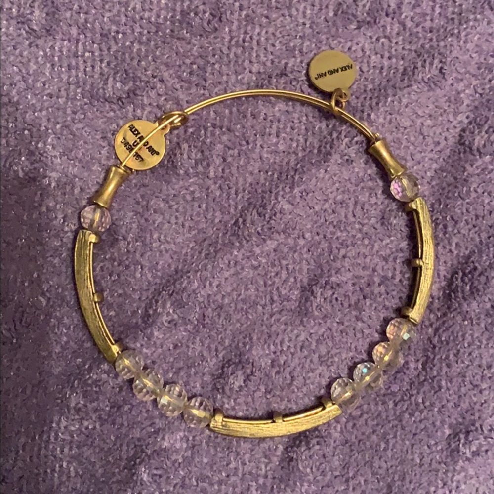 Pink jeweled alex and ani bracelet
